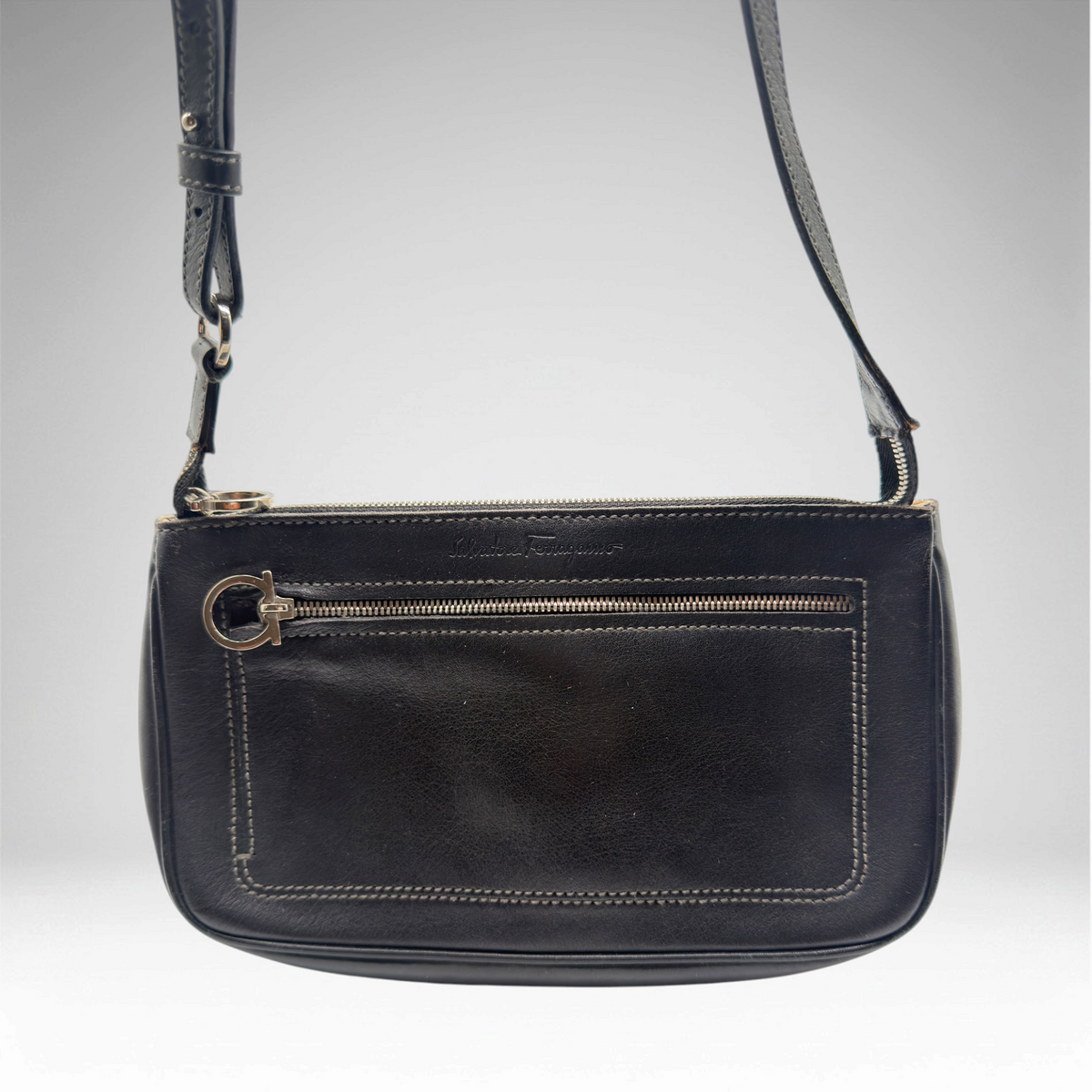 Ferragamo black small shoulder bag