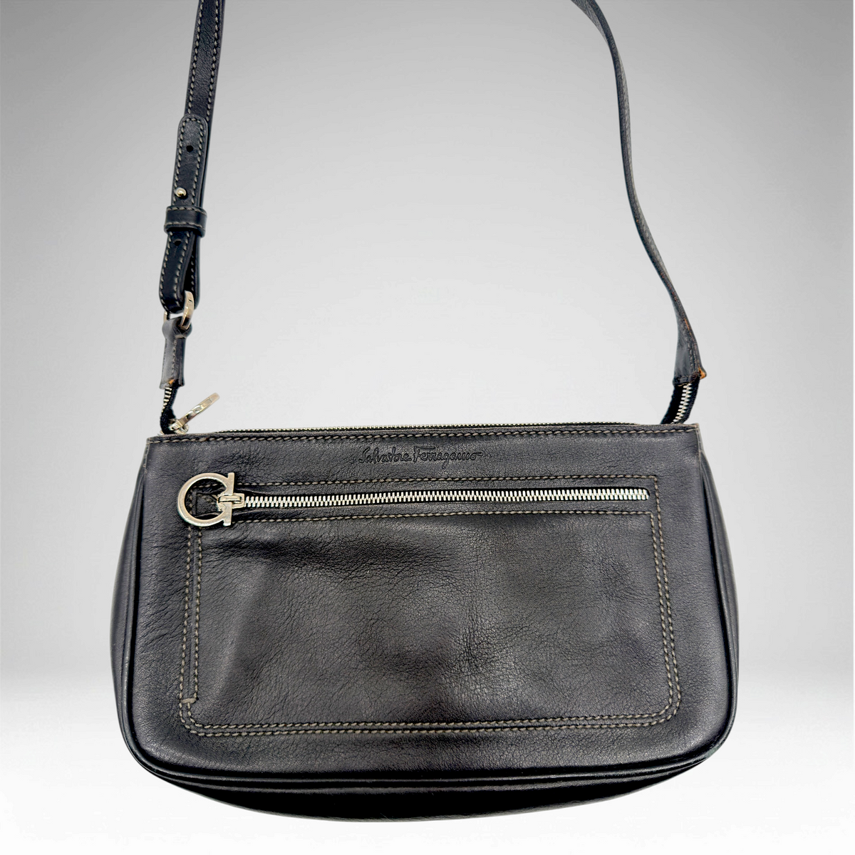 Ferragamo black small shoulder bag