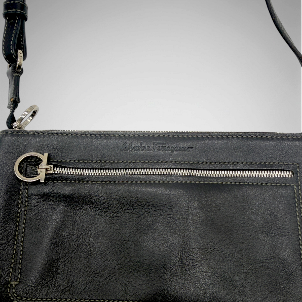 Ferragamo black small shoulder bag