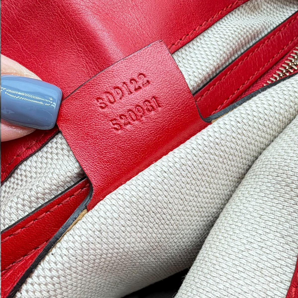 Gucci GG canvas red leather valentine tote