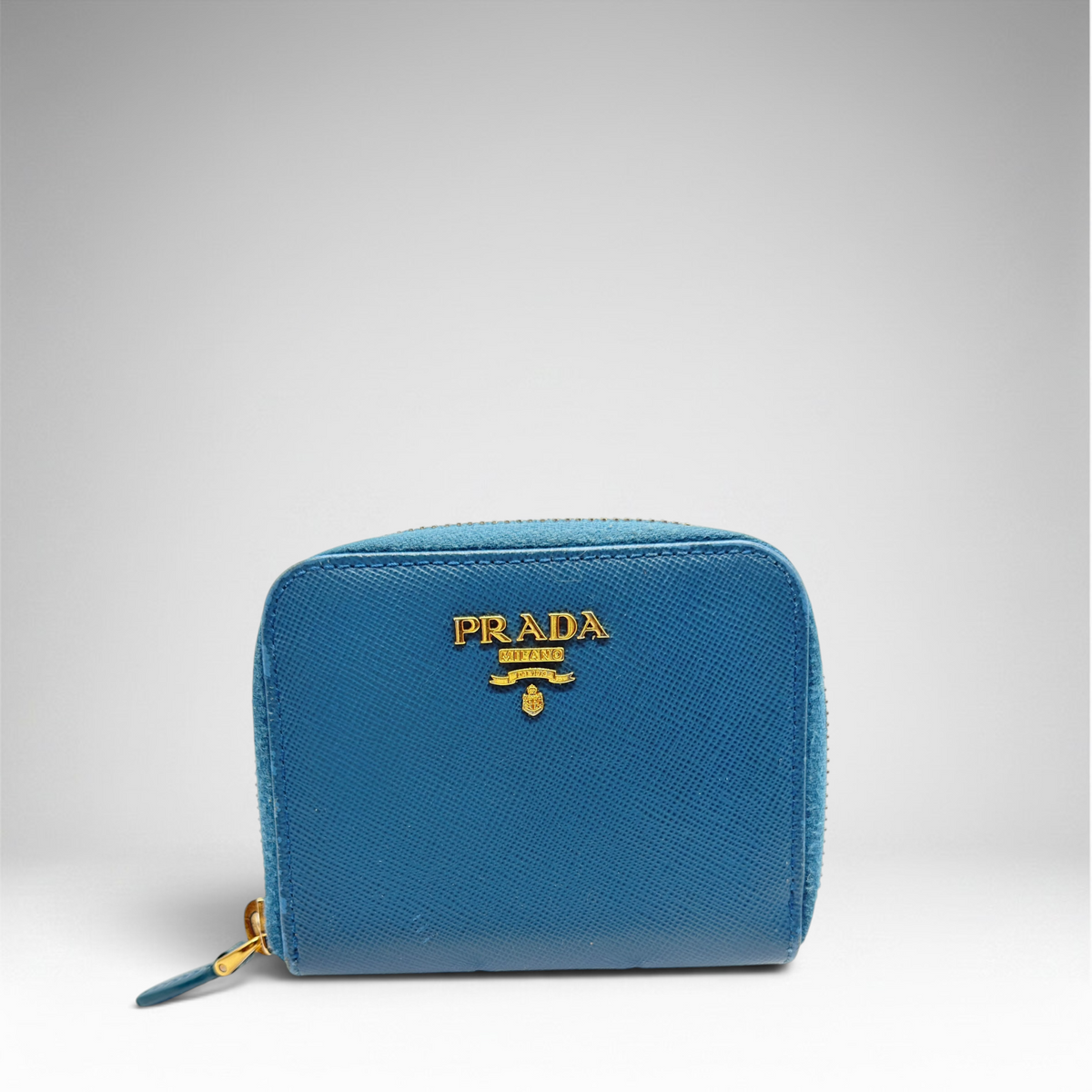 Prada blue coin wallet