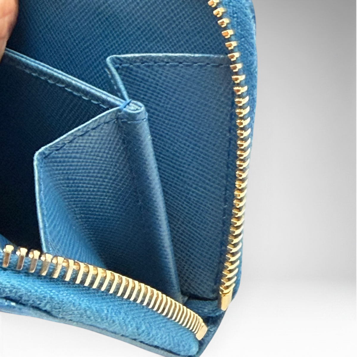 Prada blue coin wallet