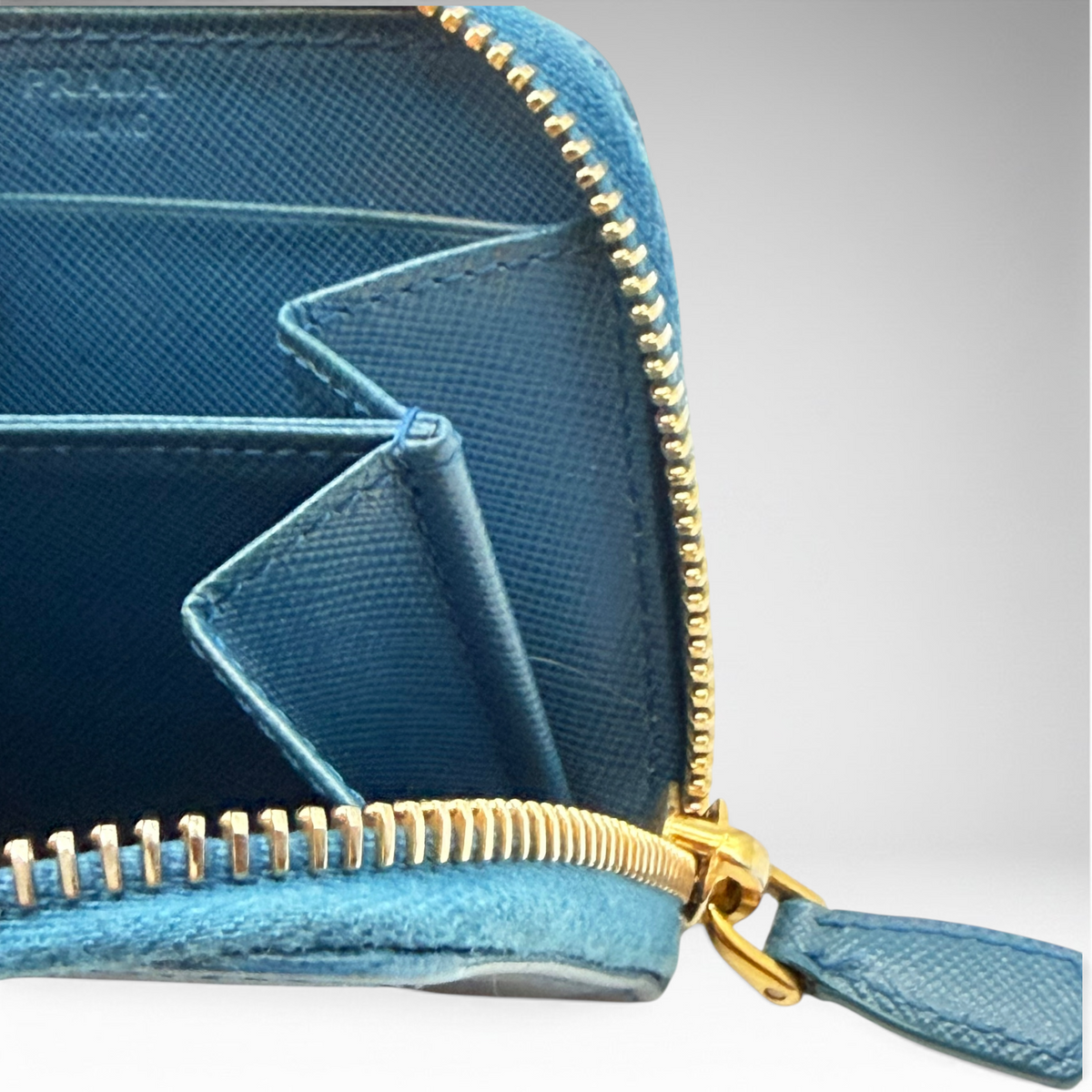 Prada blue coin wallet