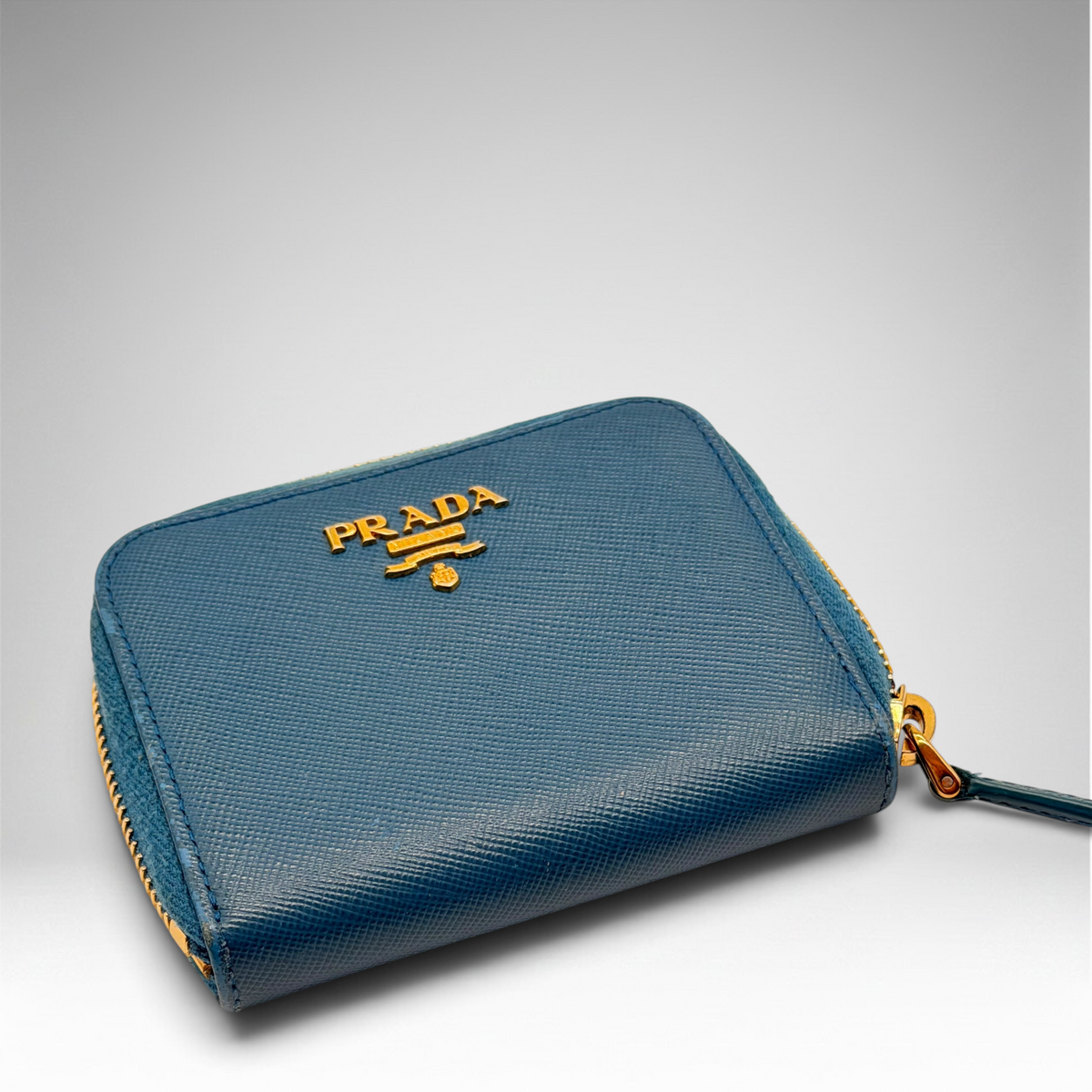 Prada blue coin wallet