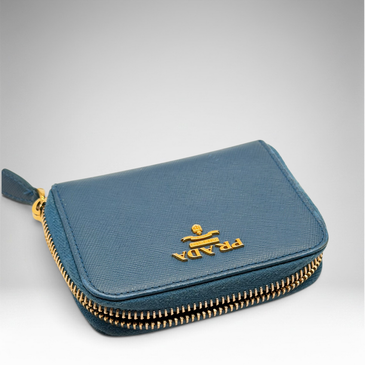 Prada blue coin wallet