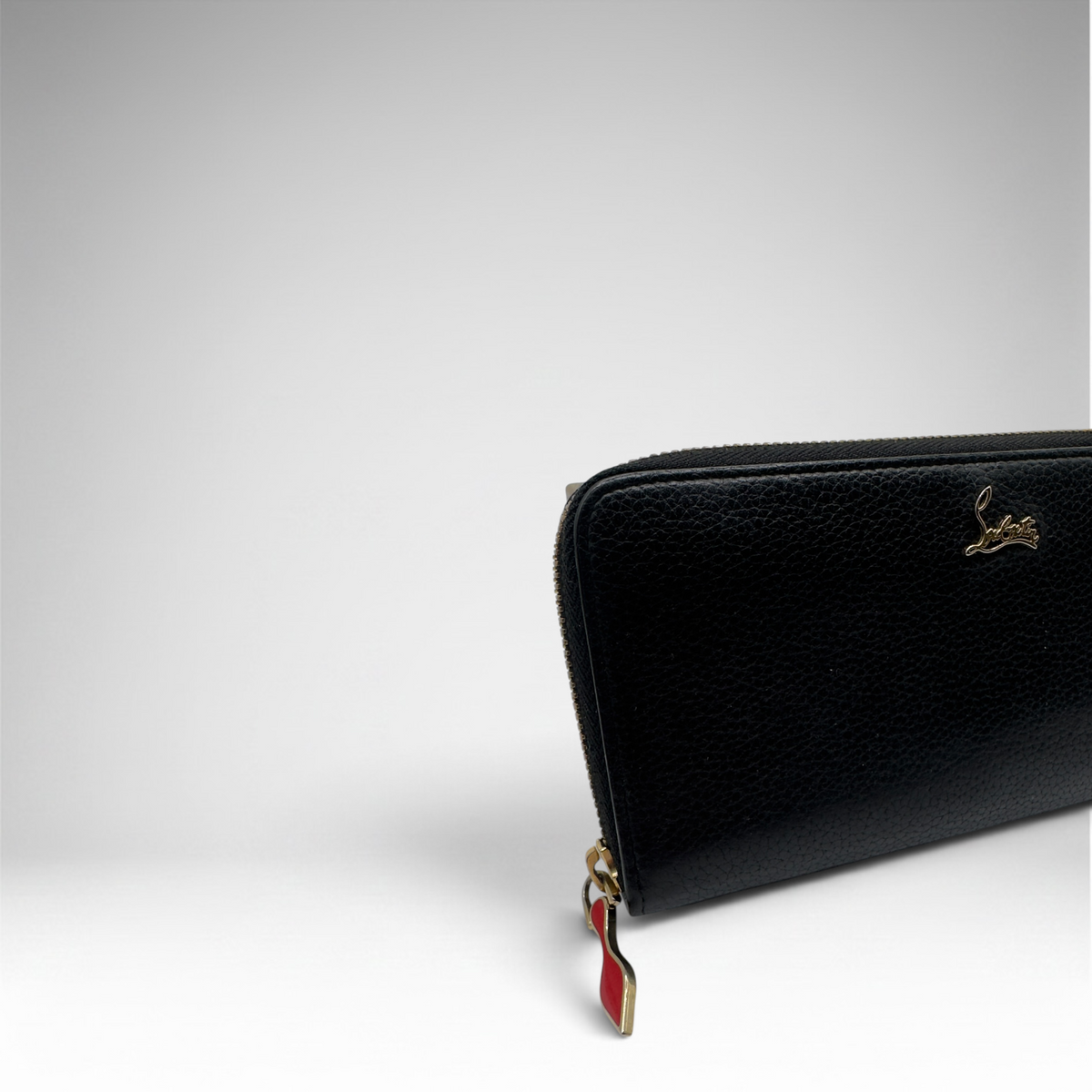 Louboutin zippy long black leather