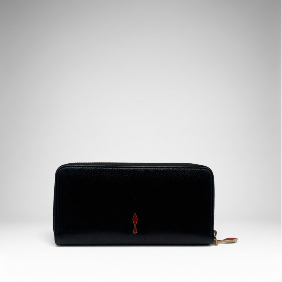 Louboutin zippy long black leather