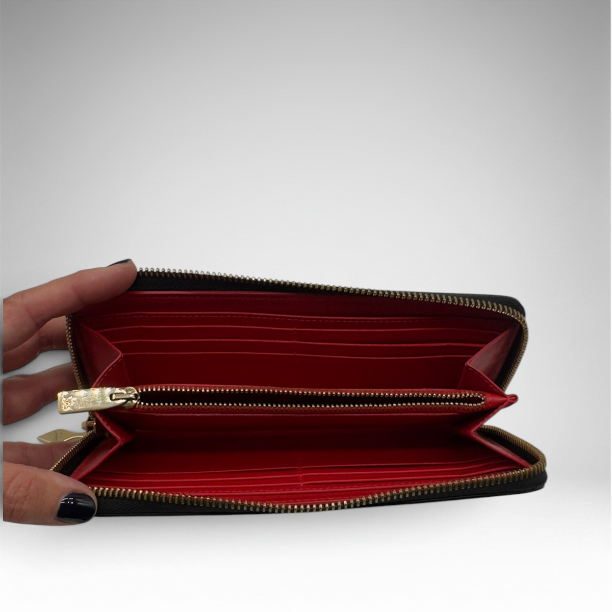 Louboutin zippy long black leather