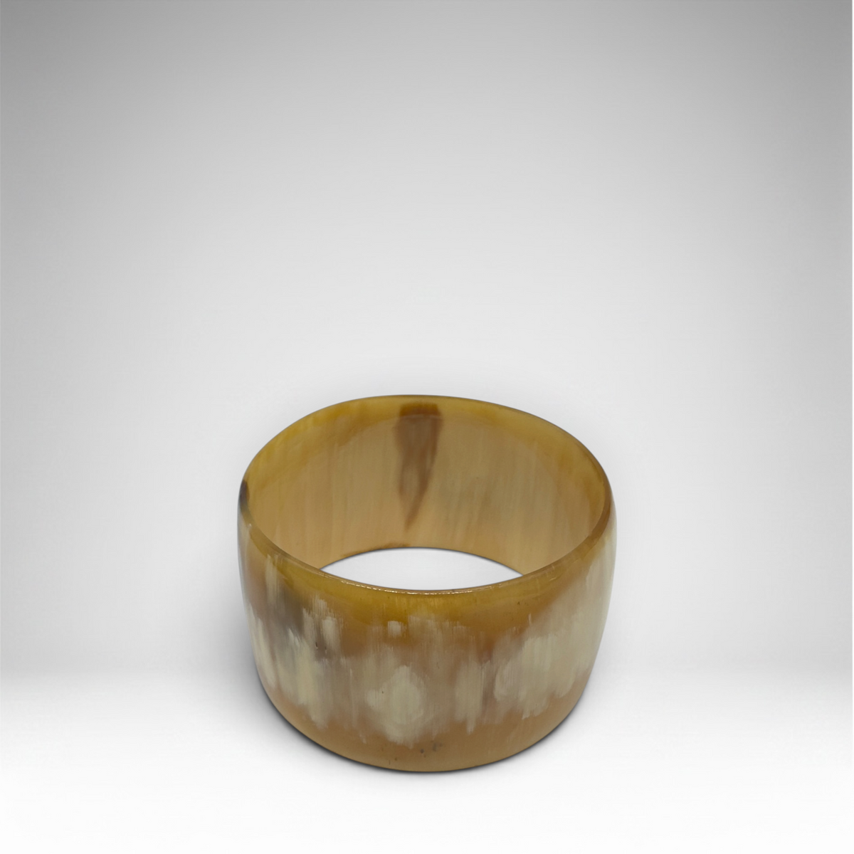 Tommy Bahama wide polished natural horn cuff bracelet with branded drawstring pouch, view 3