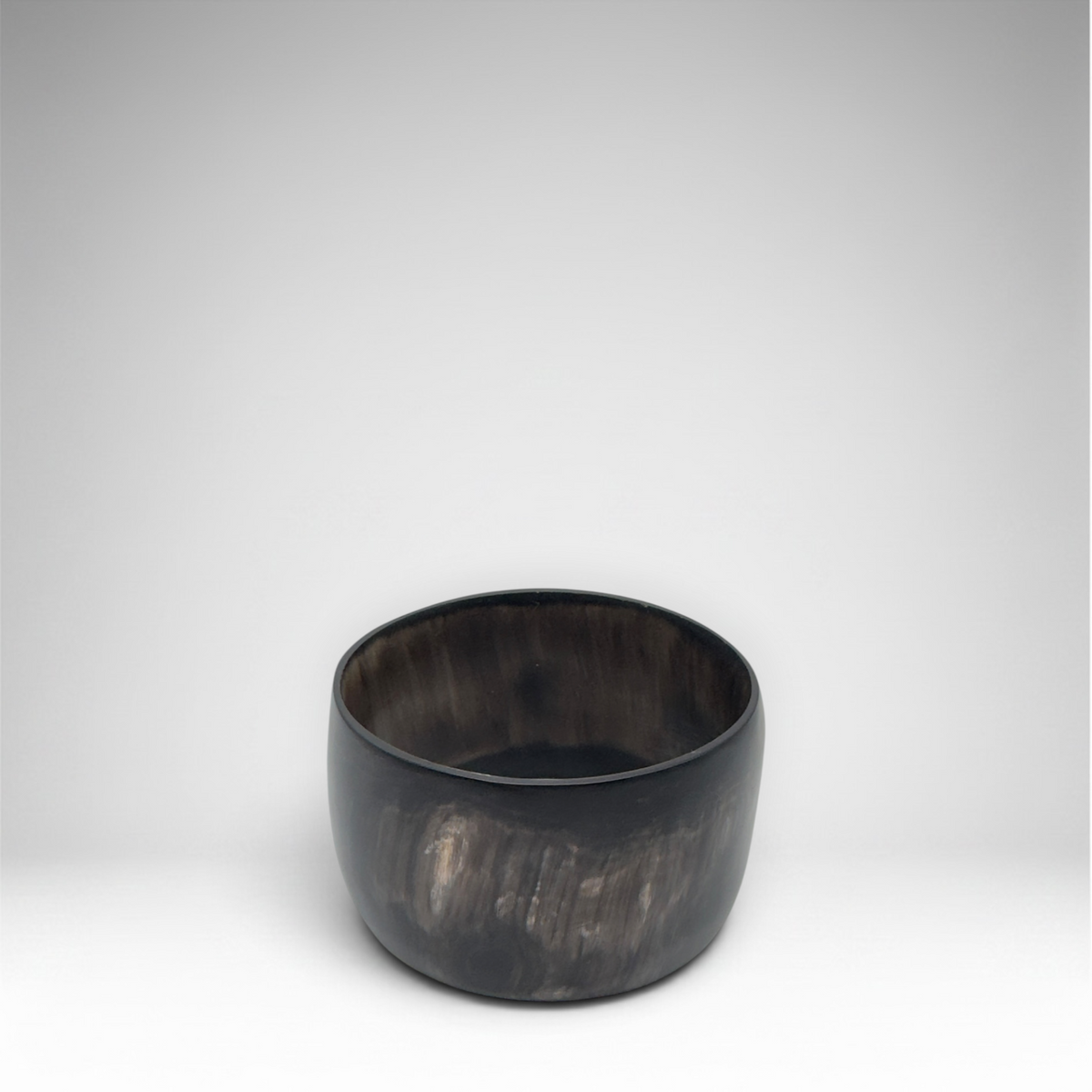 Neiman Marcus wide black buffalo horn cuff bracelet with drawstring pouch, view 2