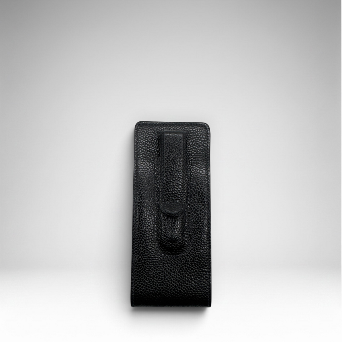 Chanel | CC Embossed Caviar Leather Lipstick Holder | Black