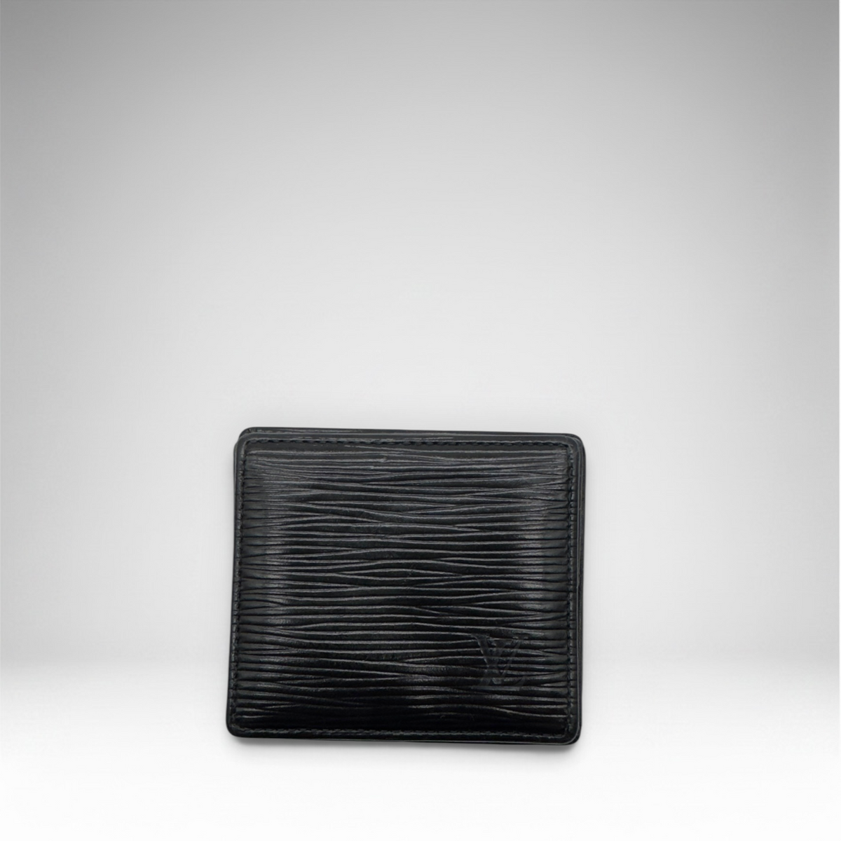 Louis Vuitton compact coin pouch in black Epi leather