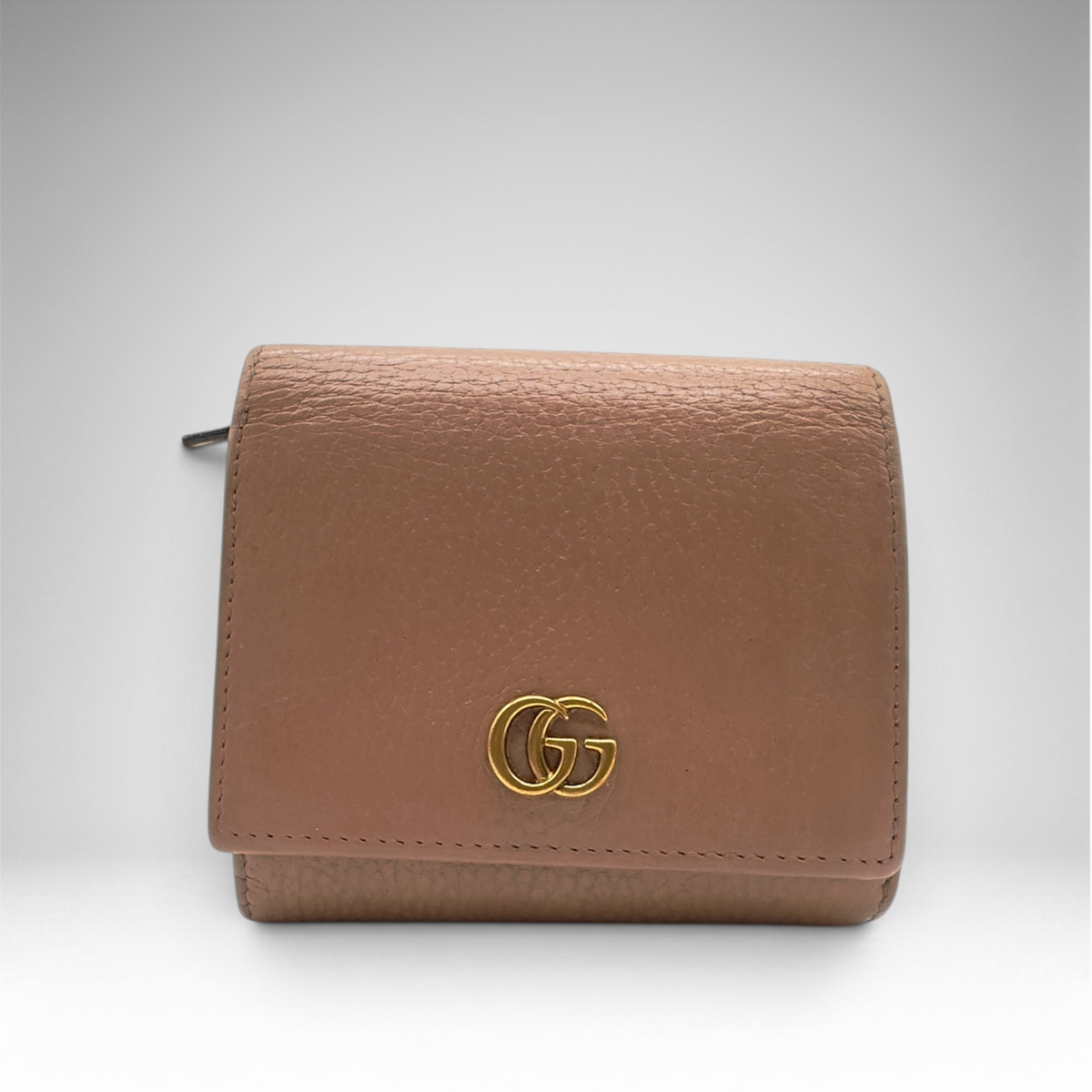 Gucci compact pink nude wallet snap