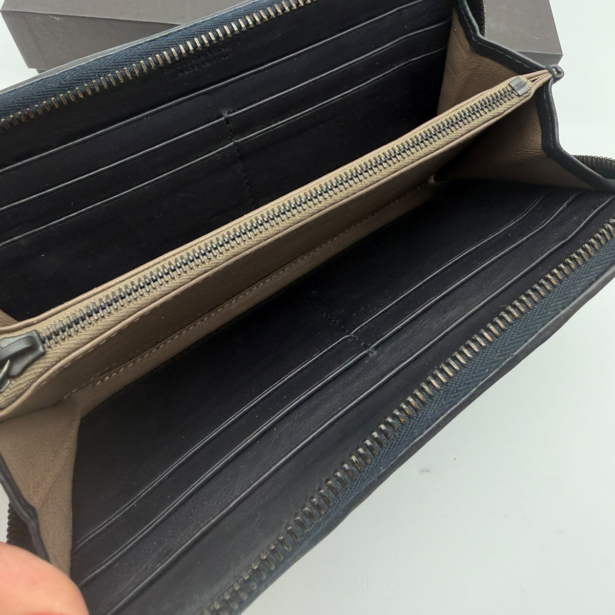 Bottega Veneta black Intrecciato zip-around wallet