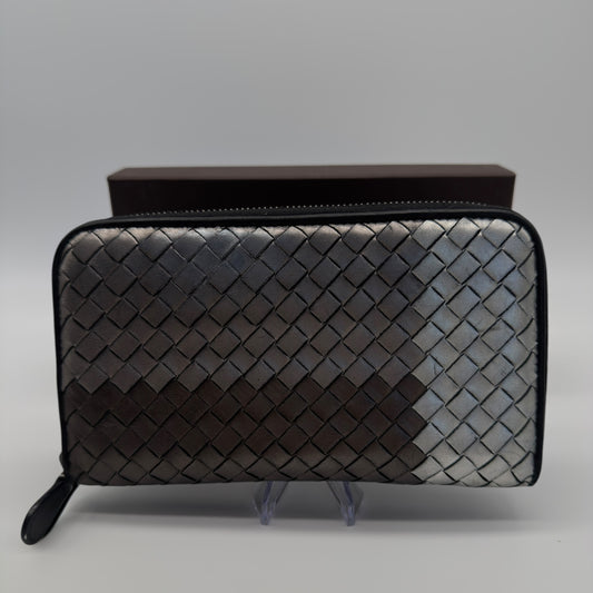 Bottega Veneta silver gray wallet