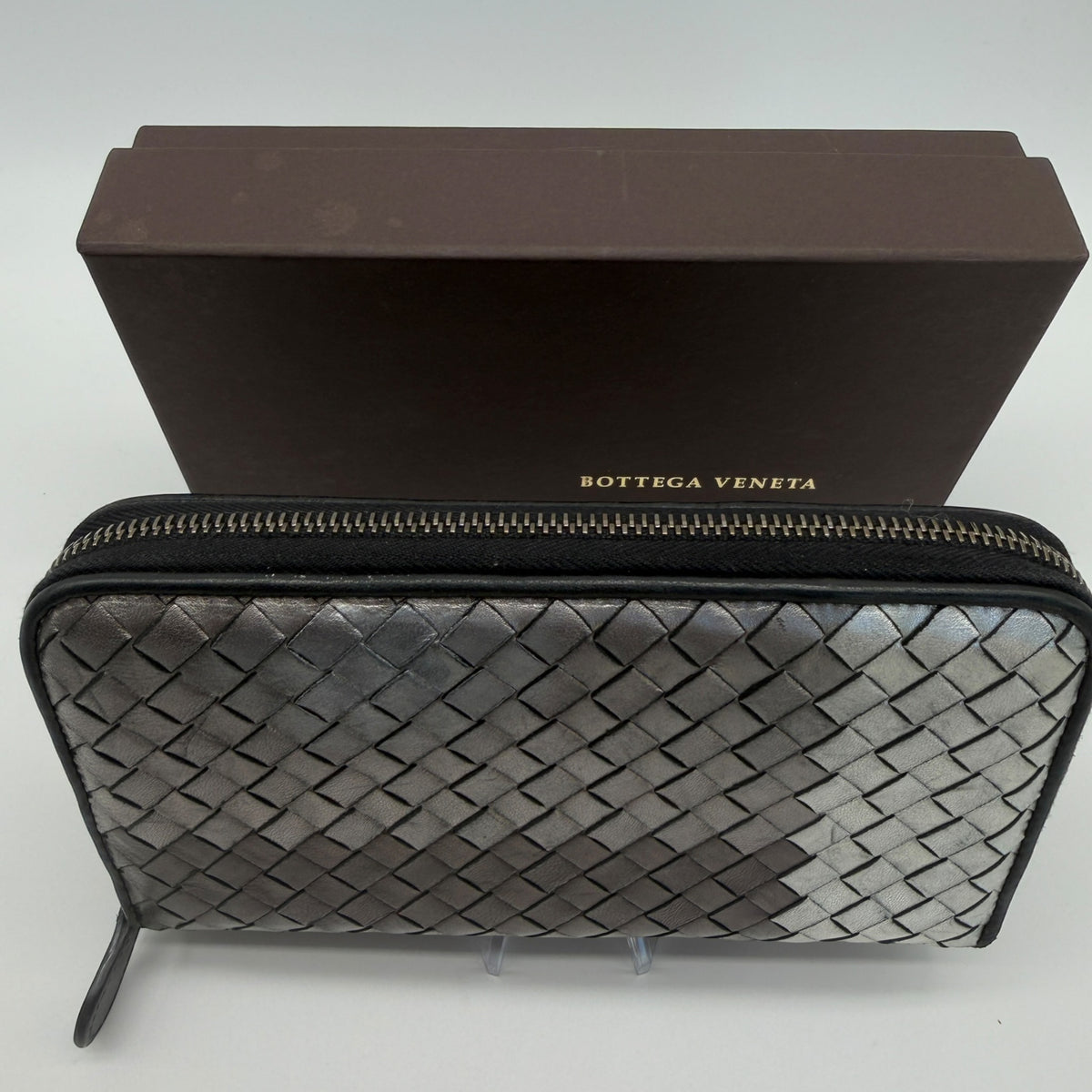 Bottega Veneta silver gray wallet