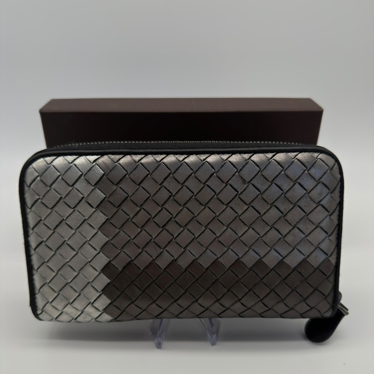 Bottega Veneta silver gray wallet