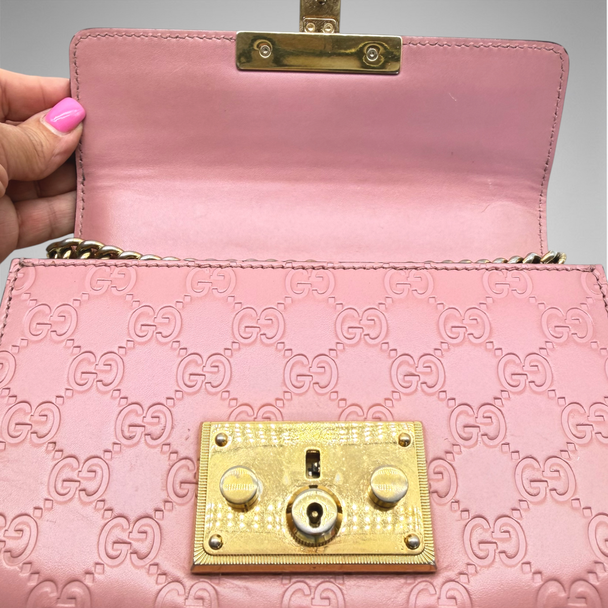 Gucci pink gold crossbody
