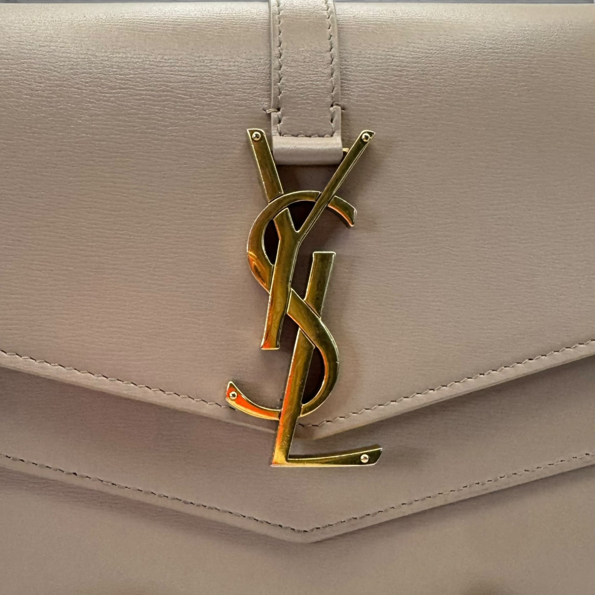 Saint Laurent YSL Envelope Chain Wallet WOC – Taupe