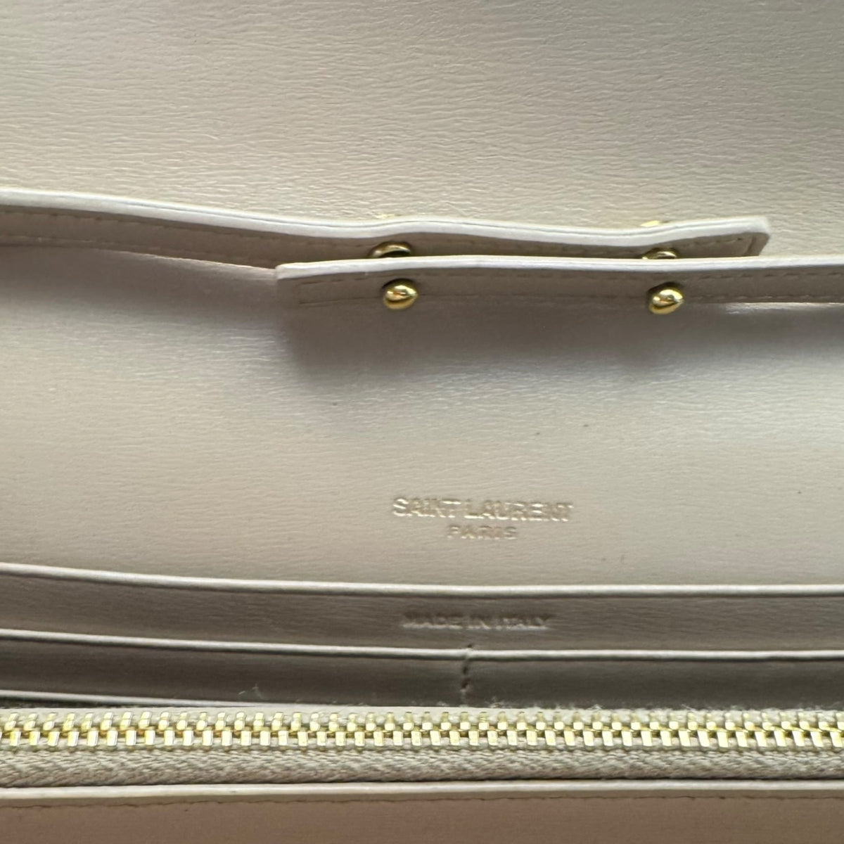 Saint Laurent YSL Envelope Chain Wallet WOC – Taupe
