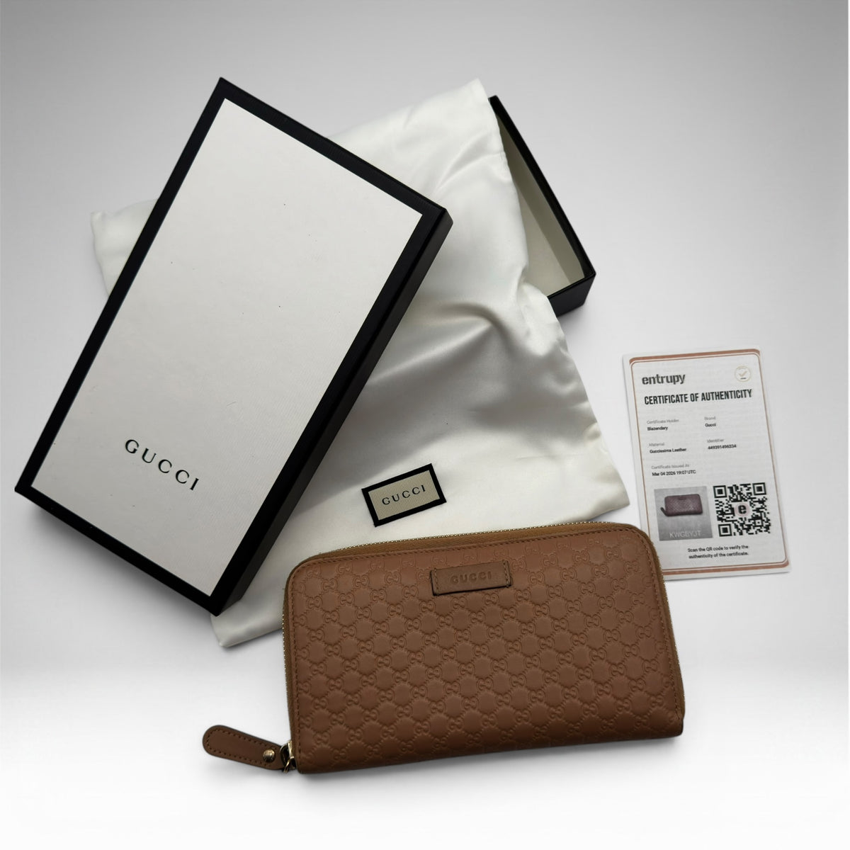 Gucci Microguccissima Zip Around Wallet – Camel