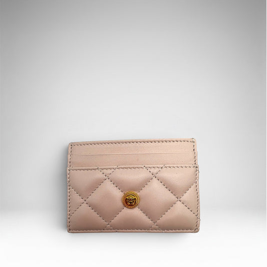 Versace Medusa Quilted Card Holder – Blush Pink