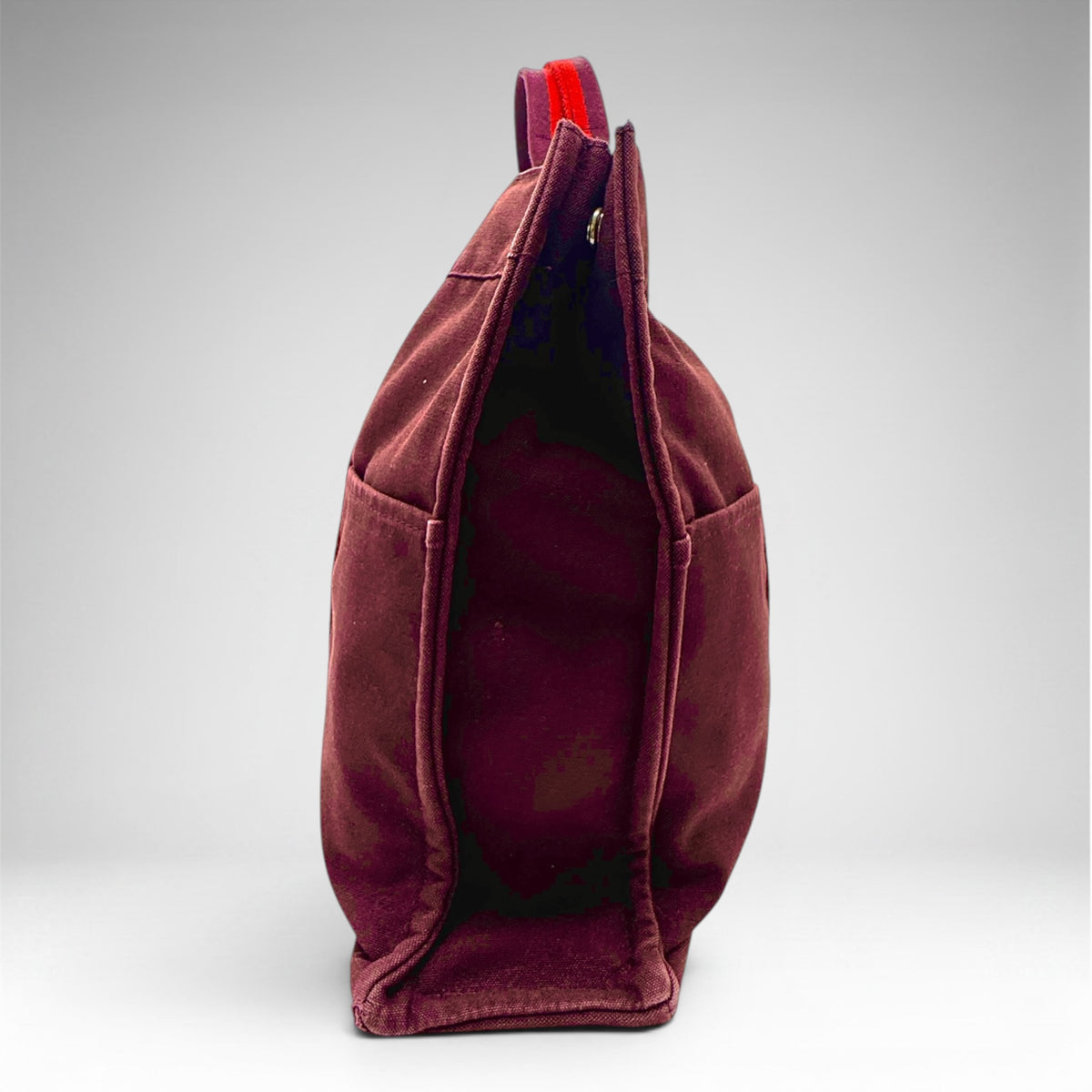 Hermès Fourre Tout Tote – Burgundy Stripe Canvas