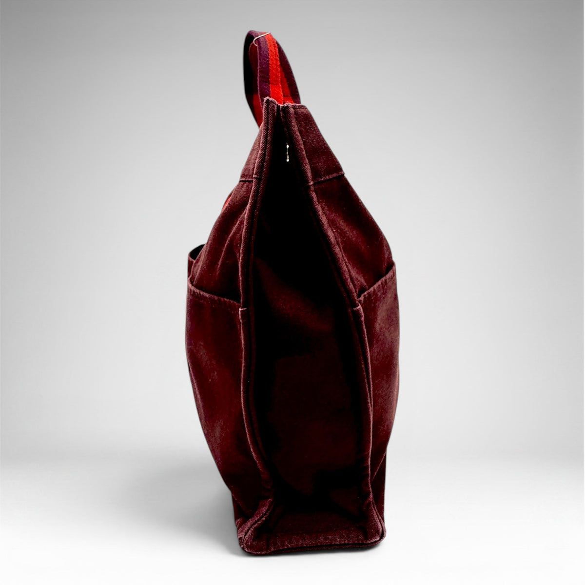Hermès Fourre Tout Tote – Burgundy Stripe Canvas