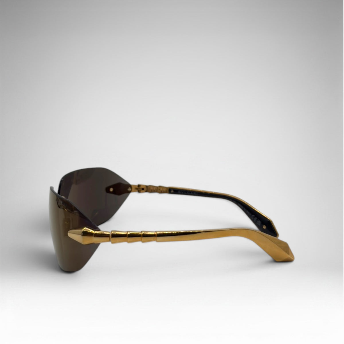 Bvlgari Serpenti Rimless Sunglasses – Gold / Brown