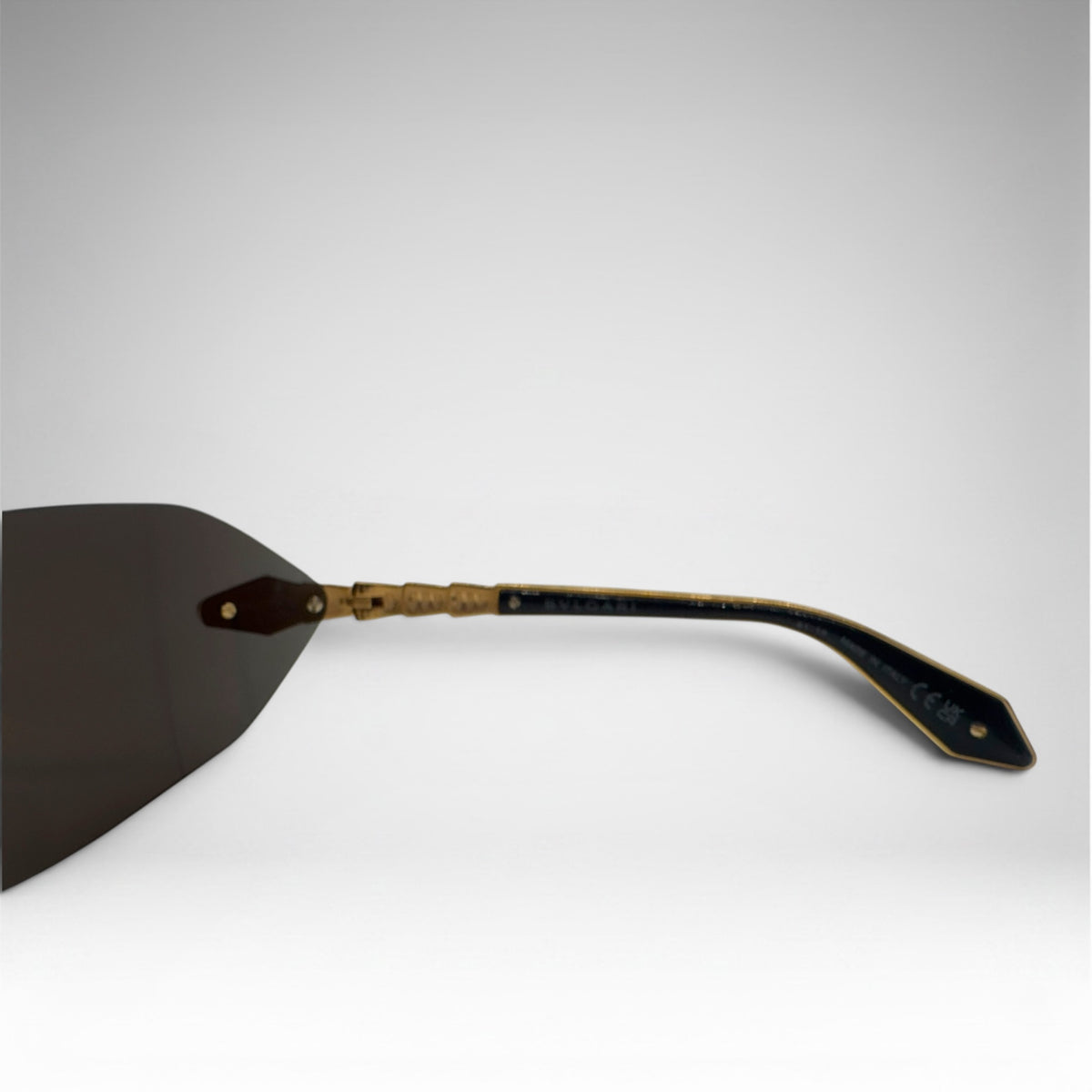 Bvlgari Serpenti Rimless Sunglasses – Gold / Brown