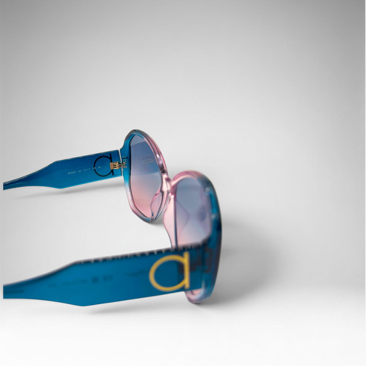 Salvatore Ferragamo SF942S Butterfly Sunglasses – Blue & Antique Rose