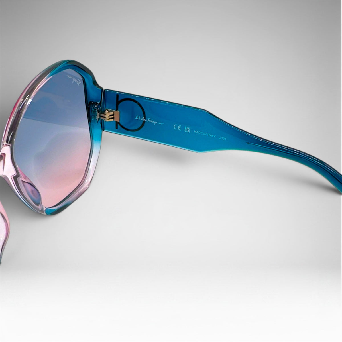 Salvatore Ferragamo SF942S Butterfly Sunglasses – Blue & Antique Rose