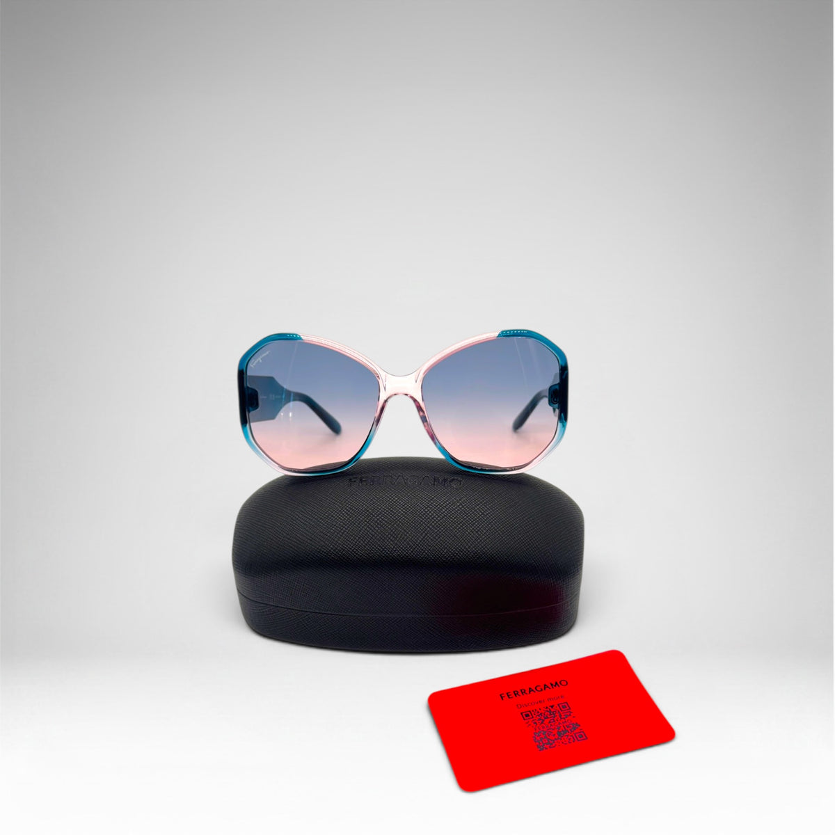 Salvatore Ferragamo SF942S Butterfly Sunglasses – Blue & Antique Rose