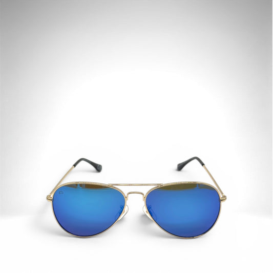 Privé Revaux The Commando 2.0 Aviator Sunglasses – Gold/Blue Mirror