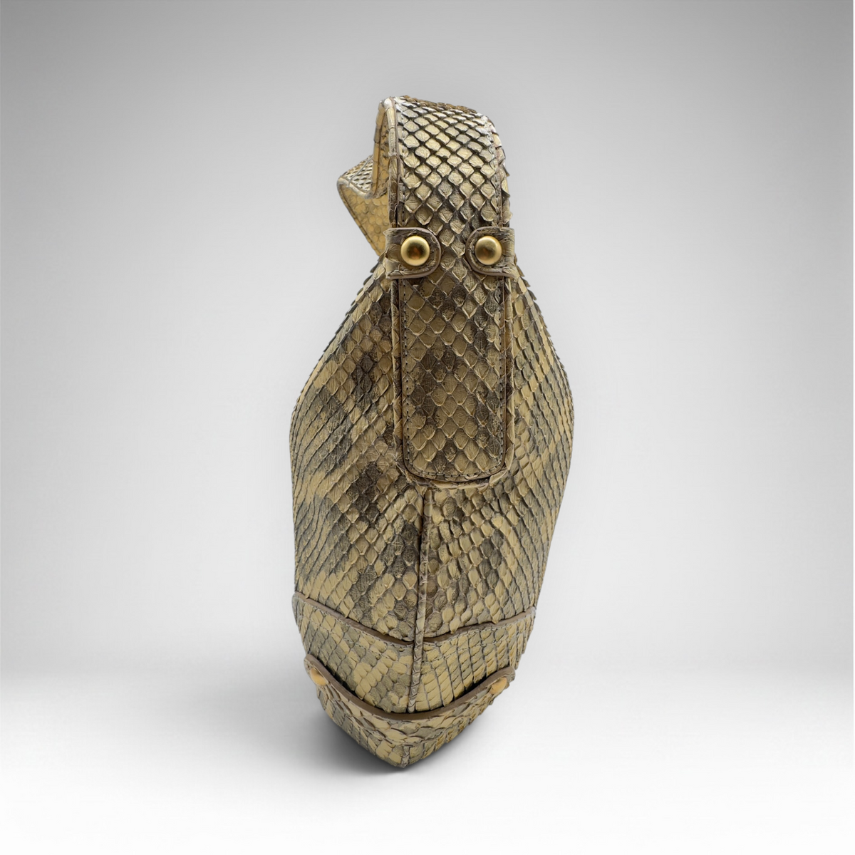Salvatore Ferragamo | Snakeskin Hobo Shoulder Bag | Natural Beige