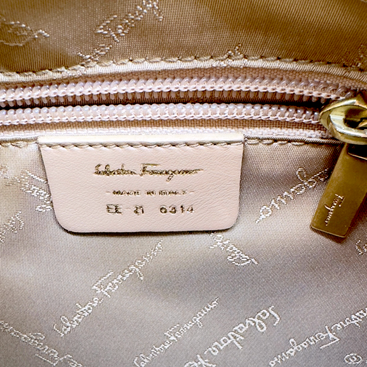 Salvatore Ferragamo | Snakeskin Hobo Shoulder Bag | Natural Beige