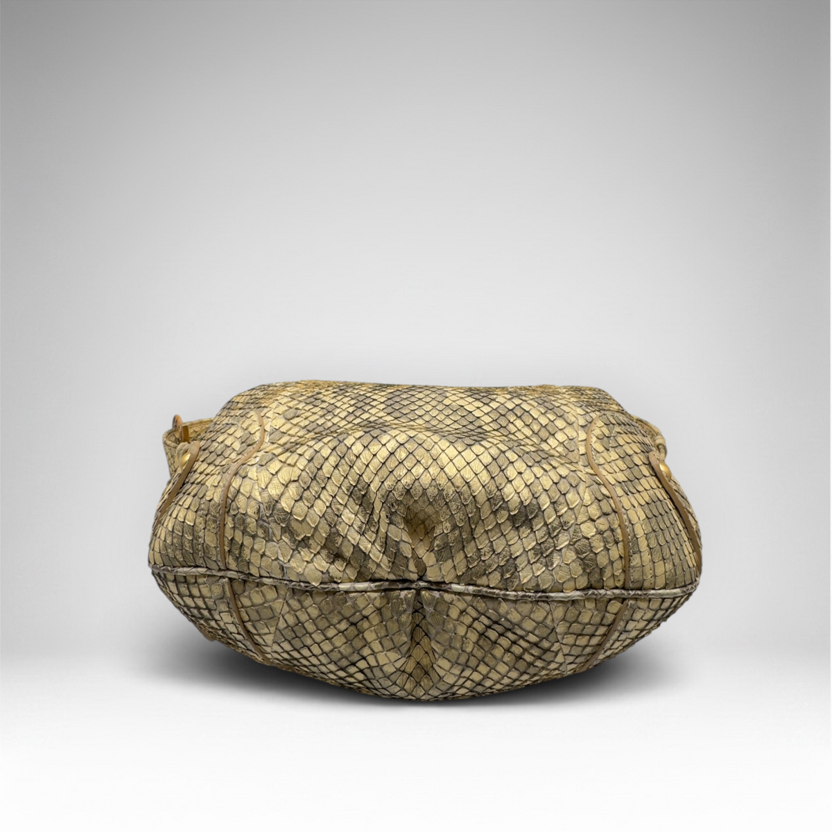 Salvatore Ferragamo | Snakeskin Hobo Shoulder Bag | Natural Beige
