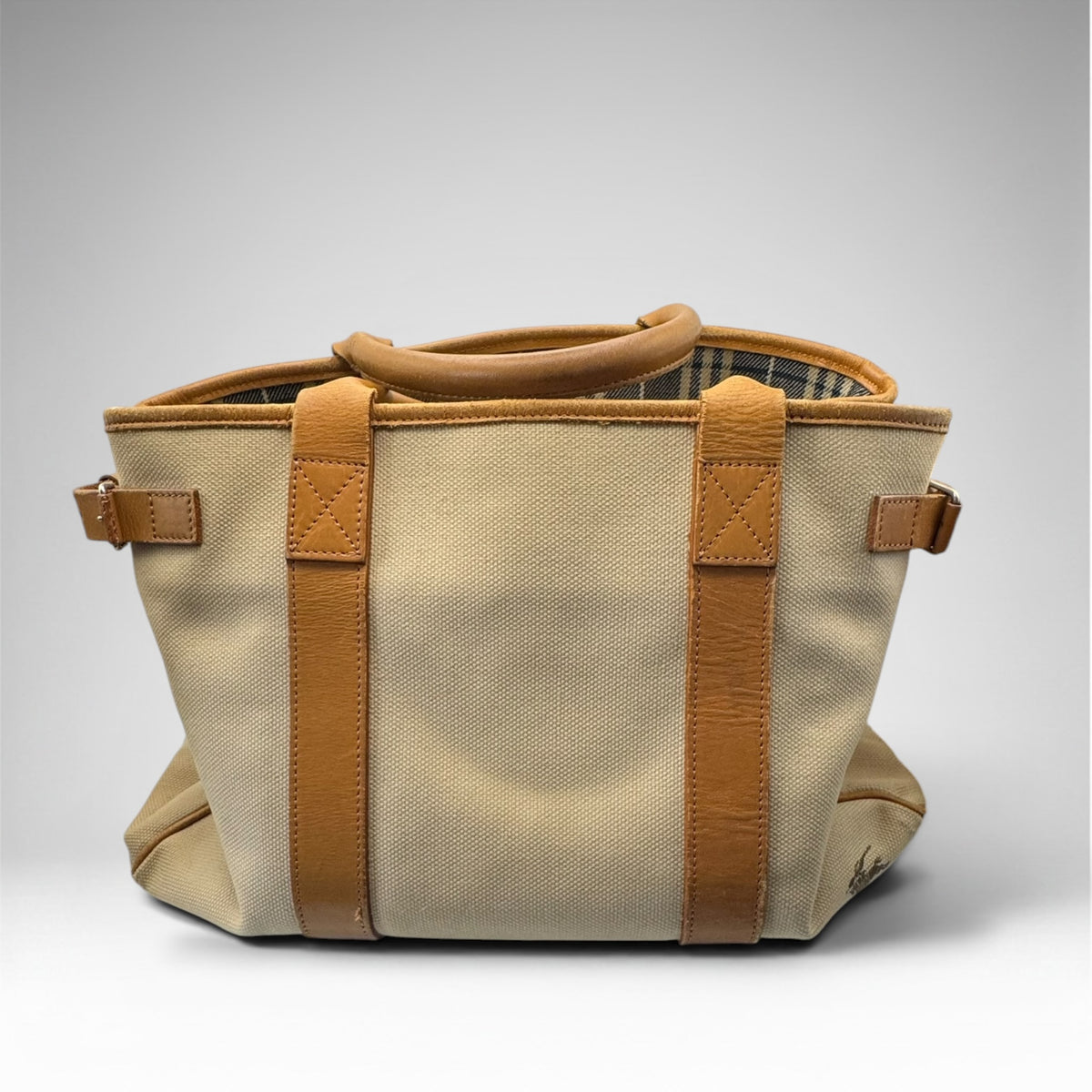 Burberry Blue Label Canvas Tote Bag – Beige/Tan