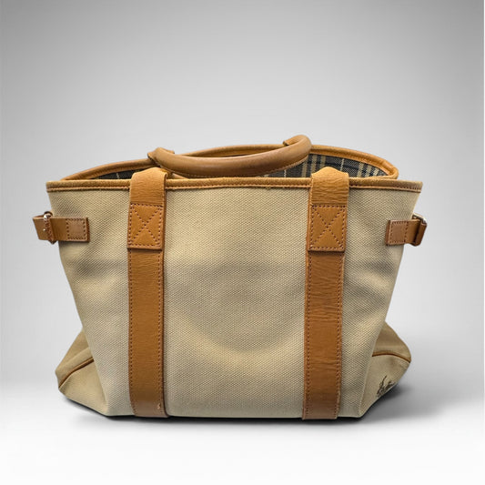 Burberry Blue Label Canvas Tote Bag – Beige/Tan