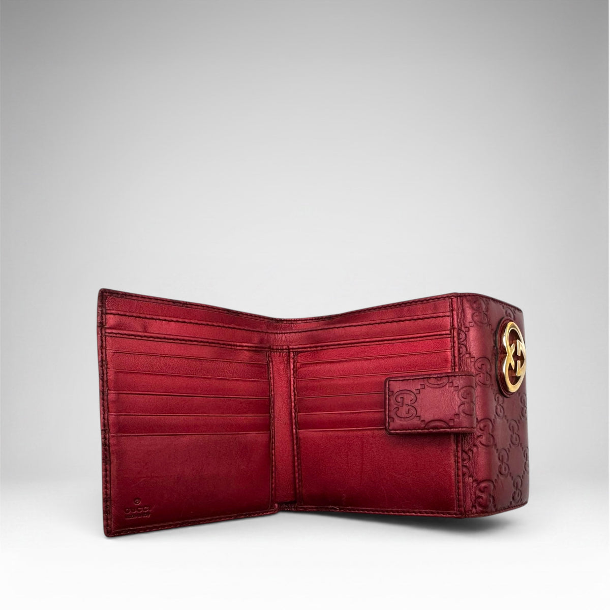 Gucci Lovely Heart Guccissima Wallet – Red
