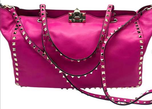 Valentino Garavani Rockstud Tote – Vibrant Pink